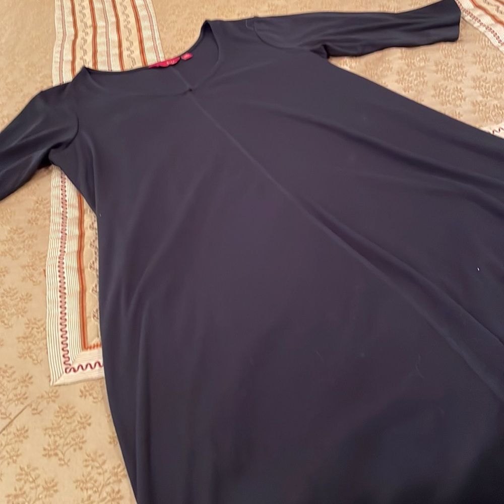 G.I.L.I. dress, black, v-neck, polyester blend, machine wash, 1XP